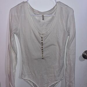 Free people waffle knit body suit